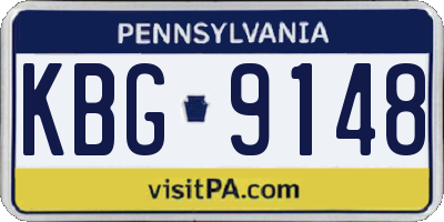 PA license plate KBG9148