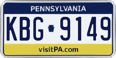PA license plate KBG9149