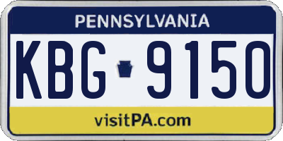 PA license plate KBG9150