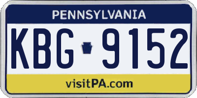 PA license plate KBG9152