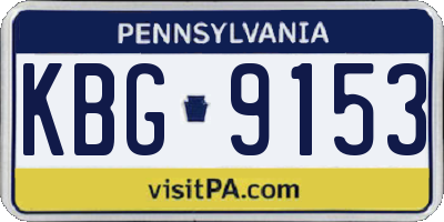 PA license plate KBG9153