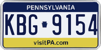 PA license plate KBG9154