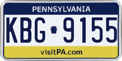 PA license plate KBG9155