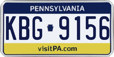 PA license plate KBG9156