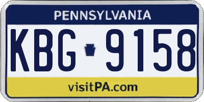 PA license plate KBG9158