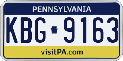 PA license plate KBG9163