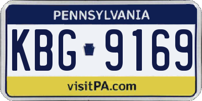 PA license plate KBG9169