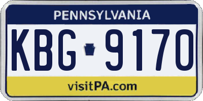 PA license plate KBG9170