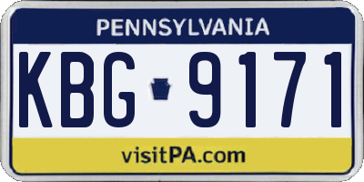 PA license plate KBG9171