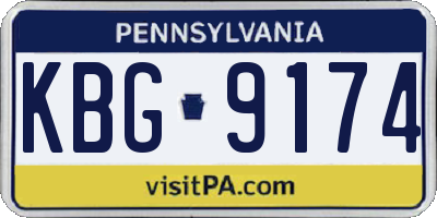 PA license plate KBG9174