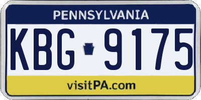 PA license plate KBG9175