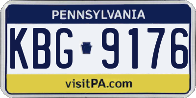 PA license plate KBG9176