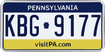 PA license plate KBG9177