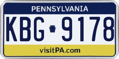 PA license plate KBG9178