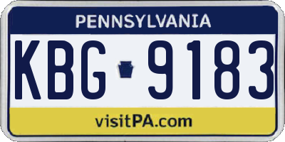 PA license plate KBG9183