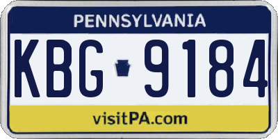 PA license plate KBG9184