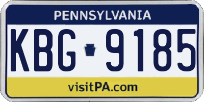 PA license plate KBG9185