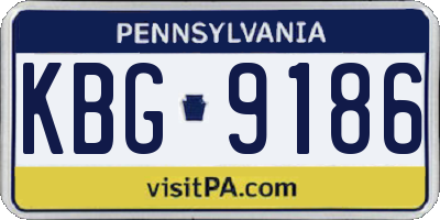 PA license plate KBG9186