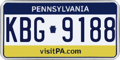 PA license plate KBG9188