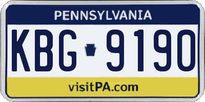 PA license plate KBG9190