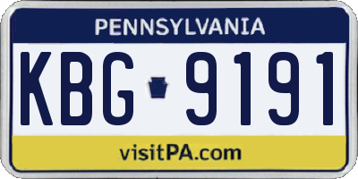 PA license plate KBG9191