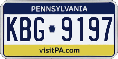 PA license plate KBG9197