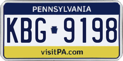 PA license plate KBG9198