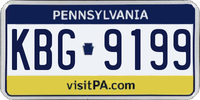 PA license plate KBG9199