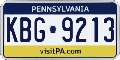 PA license plate KBG9213
