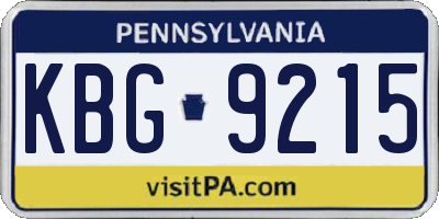 PA license plate KBG9215