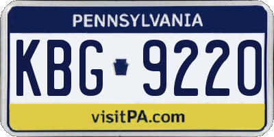 PA license plate KBG9220