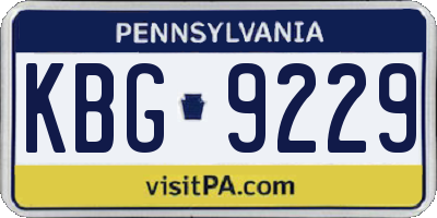 PA license plate KBG9229