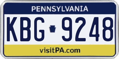 PA license plate KBG9248