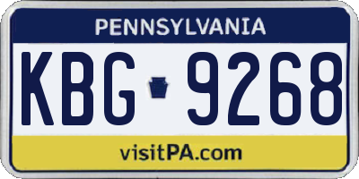 PA license plate KBG9268