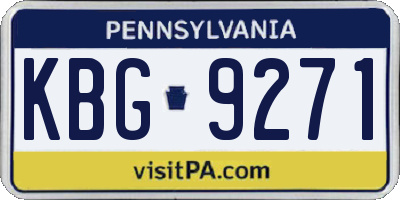 PA license plate KBG9271