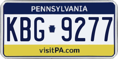 PA license plate KBG9277