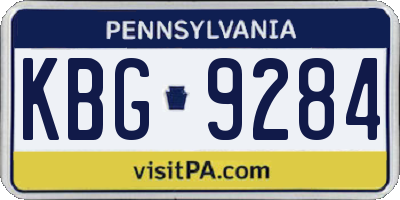 PA license plate KBG9284