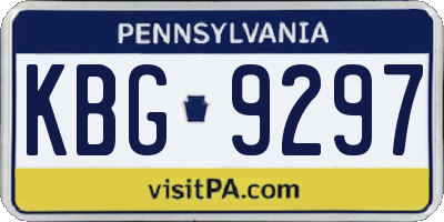 PA license plate KBG9297