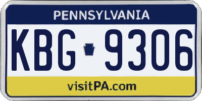 PA license plate KBG9306