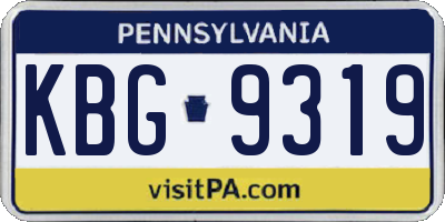 PA license plate KBG9319