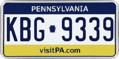 PA license plate KBG9339