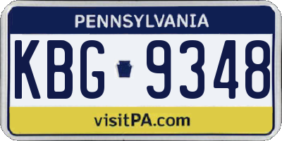 PA license plate KBG9348