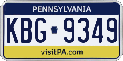 PA license plate KBG9349
