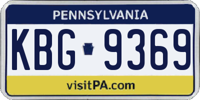 PA license plate KBG9369