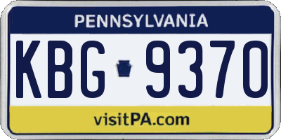 PA license plate KBG9370