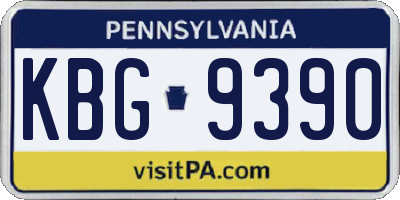 PA license plate KBG9390