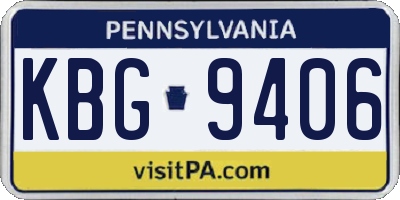 PA license plate KBG9406