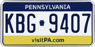 PA license plate KBG9407