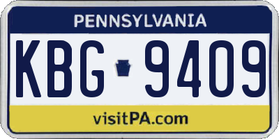 PA license plate KBG9409