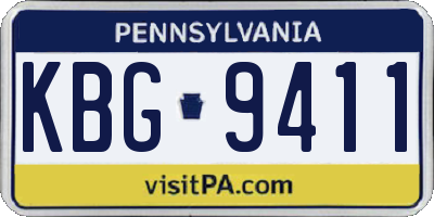 PA license plate KBG9411